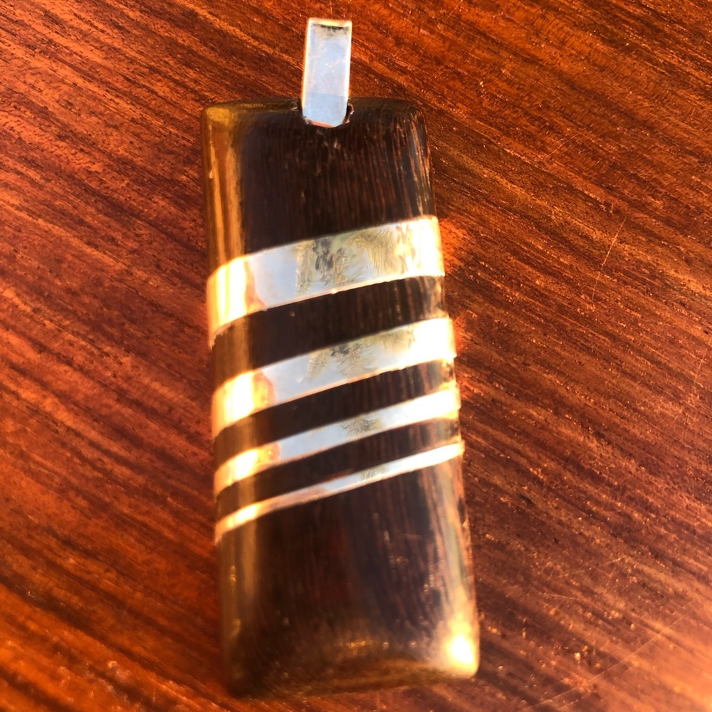 MEXICO Wood & Silver pendant